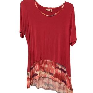 LOGO by Lori Goldstein Knit Top with Printed Trim